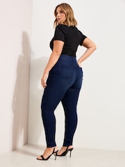 Friends Like These Dark Wash Curve Elasticated Waist Denim Jeggings - Image 5 of 5