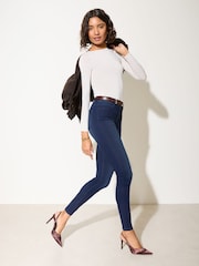 Friends Like These Dark Wash Elasticated Waist Denim Jeggings - Image 5 of 5