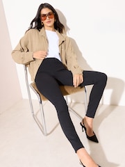 Friends Like These Black Elasticated Waist Denim Jeggings - Image 2 of 5