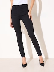 Friends Like These Black Elasticated Waist Denim Jeggings - Image 4 of 5