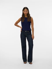 VERO MODA Blue Button Front Fine Knit Waistcoat - Image 3 of 5