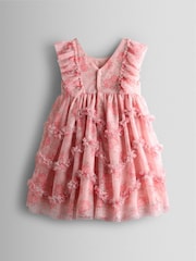 JoJo Maman Bébé Printed Tulle Ruffle Party Dress - Kuva 2 / 4