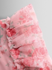 JoJo Maman Bébé Printed Tulle Ruffle Party Dress - תמונה 3 מתוך 4