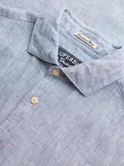 Superdry Blue Riviera Short Sleeve Linen Shirt - Image 2 of 2