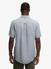 Ticking Navy Stripe - Superdry Riviera Short Sleeve Linen Shirt - Imagen 3 de 6