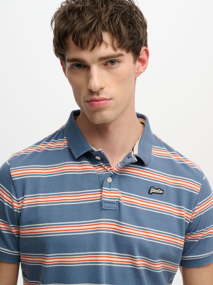 Superdry Blue Polo Shirt - Image 5 of 5
