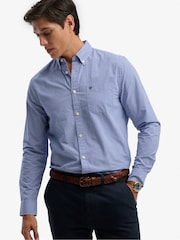 Superdry Blue Prepply Poplin Long Sleeve Shirt - Image 1 of 5