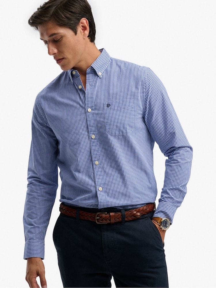 Superdry Blue Prepply Poplin Long Sleeve Shirt - Image 1 of 5