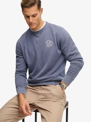 Superdry Blue Merchant Store Crew Sweatshirt - Image 5 of 7