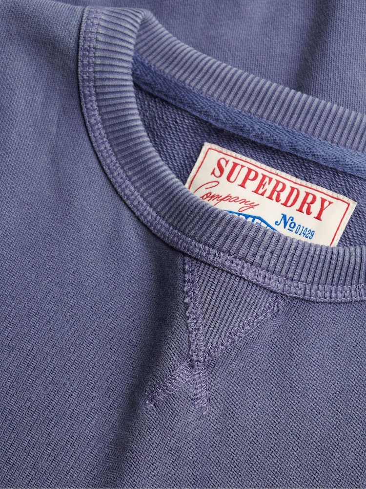 Superdry Blue Merchant Store Crew Sweatshirt - Image 5 of 5