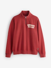 Superdry Red Athletic Half-Zip Sweat Top - Image 2 of 3