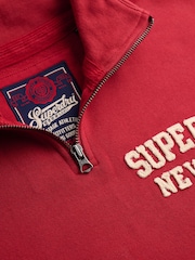 Superdry Red Athletic Half-Zip Sweat Top - Image 3 of 3