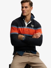 Superdry Blue Vintage Athletic Stripe Rugby Shirt - Image 2 of 5