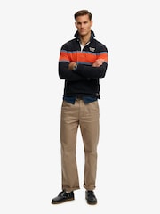 Superdry Blue Vintage Athletic Stripe Rugby Shirt - Image 3 of 5