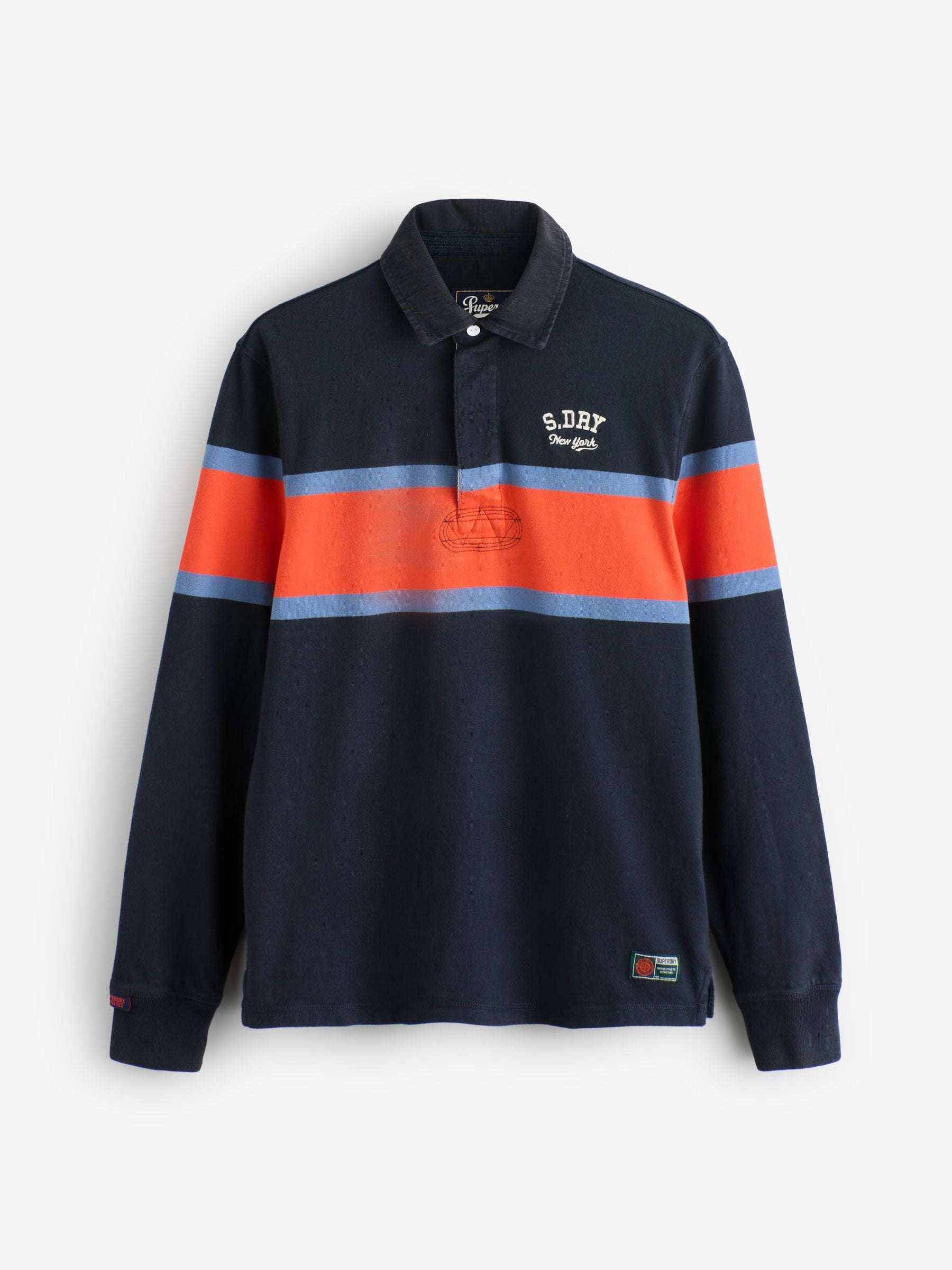 Buy Superdry Navy Blue Orange Stripe Vintage Athletic Stripe Rugby