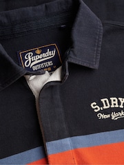 Superdry Blue Vintage Athletic Stripe Rugby Shirt - Image 7 of 7