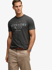 Superdry Grey Company Relaxed T-Shirt - Image 1 of 7