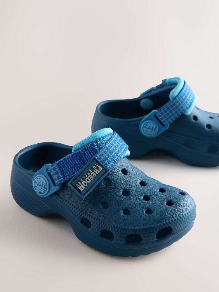 Navy Blue Tape Strap Clogs - Image 5 of 5 Navy Blue Tape Strap Clogs - Image 5 of 5