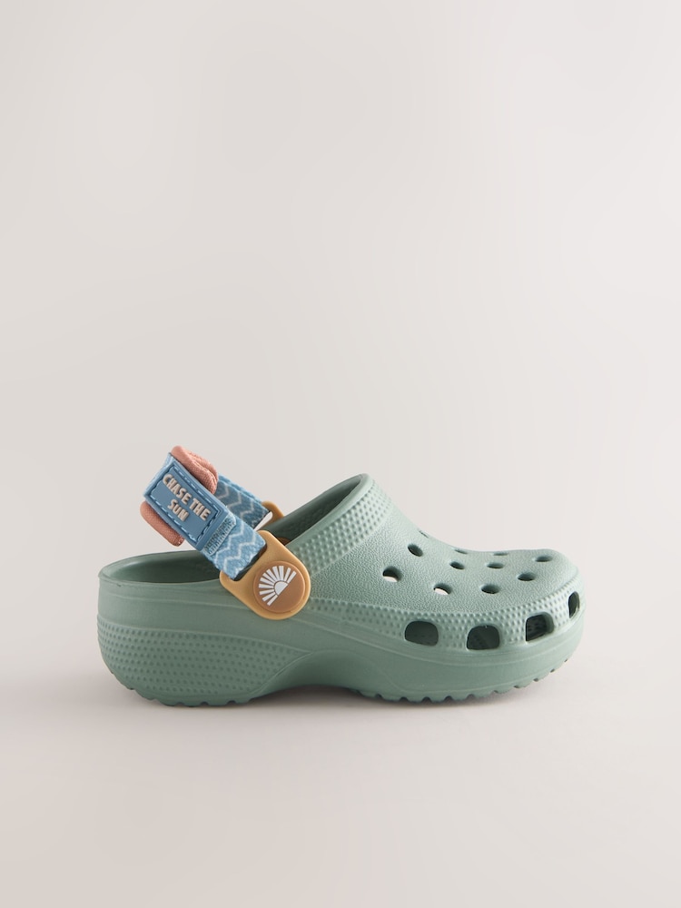 Sage Green Tape Strap Clogs - Image 2 of 5 Sage Green Tape Strap Clogs - Image 2 of 5