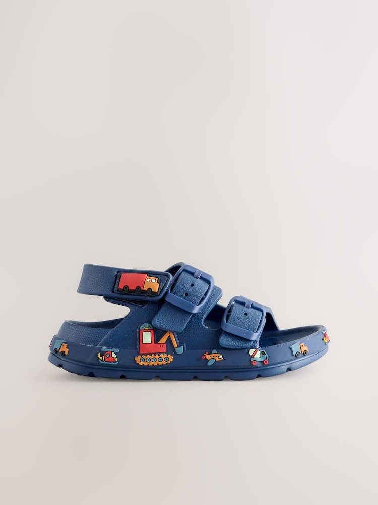 Navy Transport Double Buckle Ankle Strap EVA Sandals - Image 2 of 5 Navy Transport Double Buckle Ankle Strap EVA Sandals - Image 2 of 5