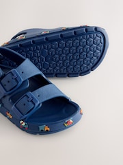 Navy Transport Double Buckle Ankle Strap EVA Sandals - Image 3 of 5
