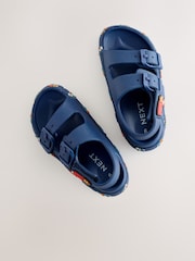 Navy Transport Double Buckle Ankle Strap EVA Sandals - Image 4 of 5