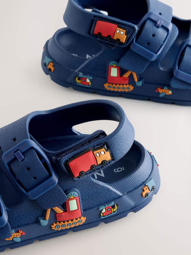 Navy Transport Double Buckle Ankle Strap EVA Sandals - Image 5 of 5 Navy Transport Double Buckle Ankle Strap EVA Sandals - Image 5 of 5