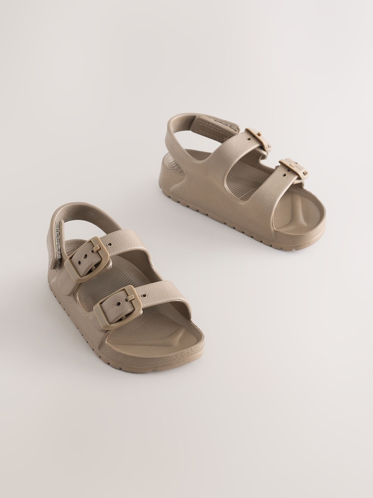 Neutral Double Buckle Ankle Strap EVA Sandals - Image 1 of 6 Neutral Double Buckle Ankle Strap EVA Sandals - Image 1 of 6