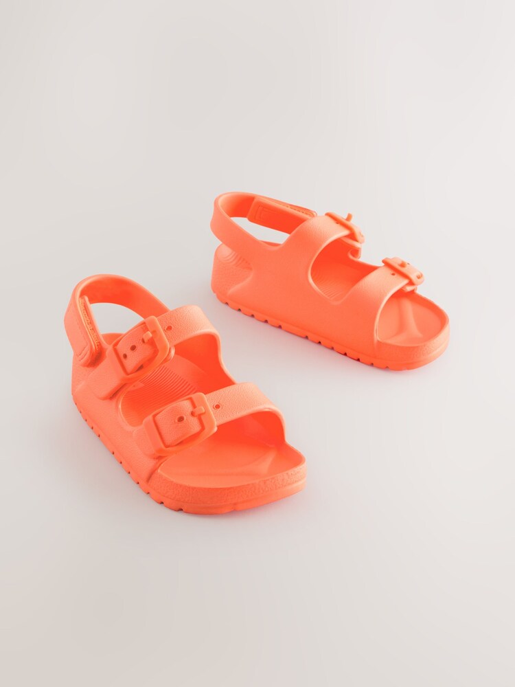 Orange Double Buckle Ankle Strap EVA Sandals - Image 1 of 5