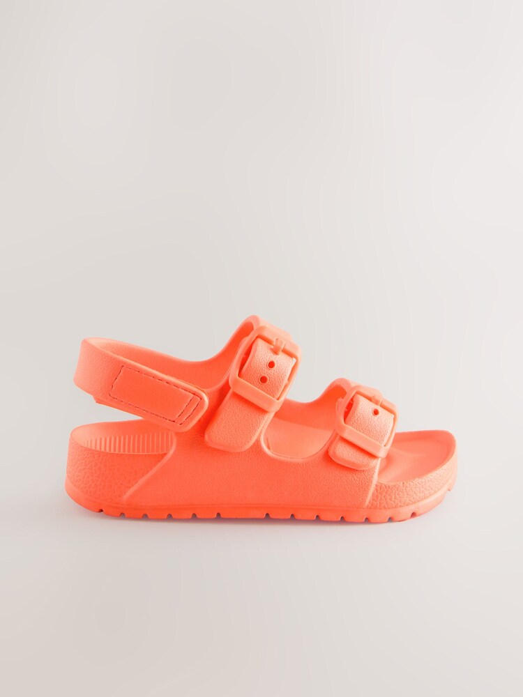 Orange Double Buckle Ankle Strap EVA Sandals - Image 2 of 5