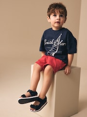 Navy Standard Fit (F) Touch Fastening Trekker Walking Sandals - Image 2 of 2