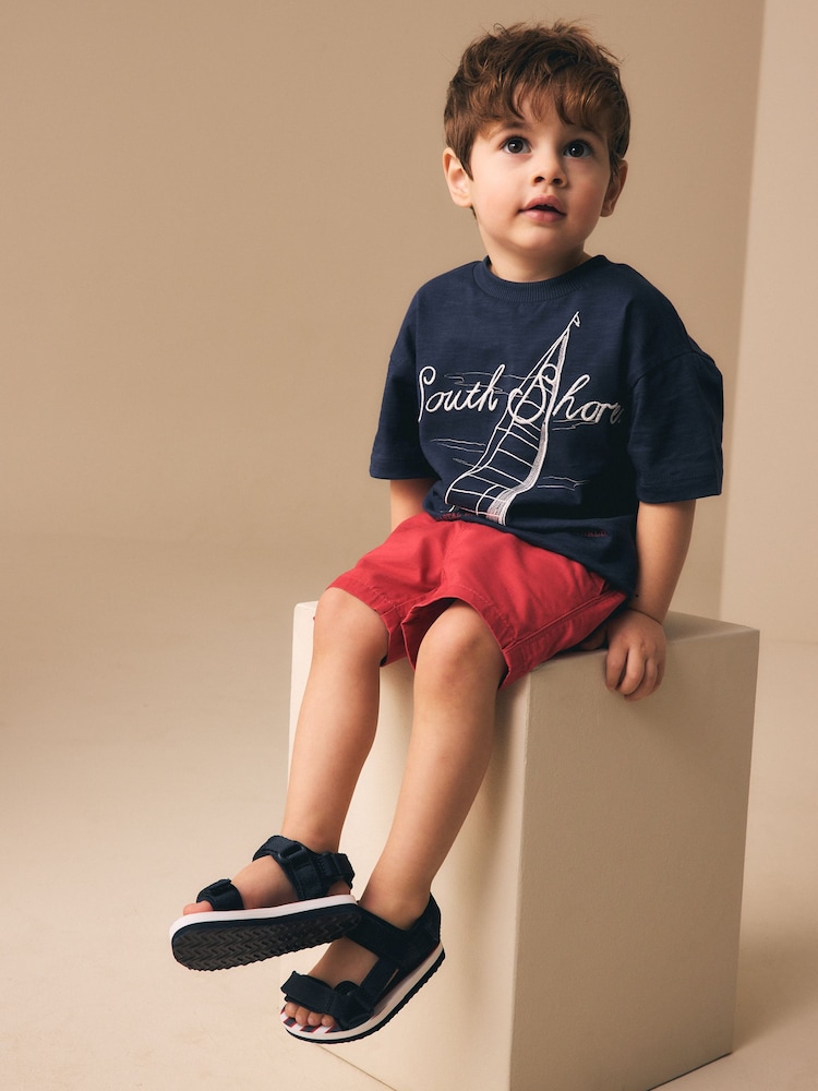 Navy Standard Fit (F) Touch Fastening Trekker Walking Sandals - Image 2 of 2