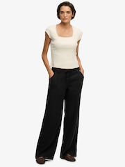 Superdry Cream Athletic Essential Square Neck T-Shirt - Image 5 of 5