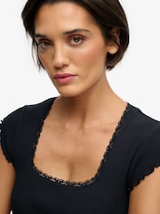 Superdry Navy Athletic Essential Square Neck T-Shirt - Image 4 of 5