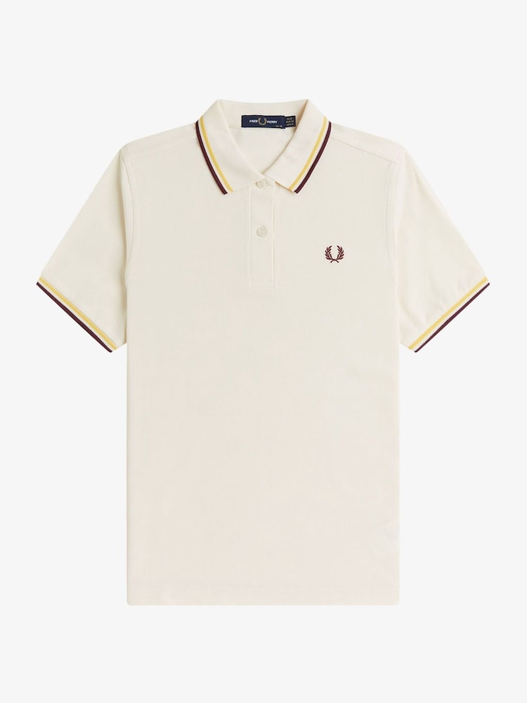 Fred Perry Cream Twin Tipped Polo Shirt - Image 1 of 1