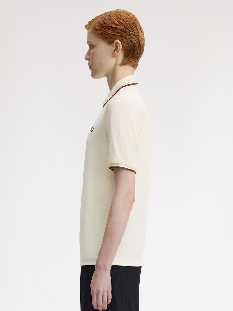 Fred Perry Cream Twin Tipped Polo Shirt - Image 2 of 6