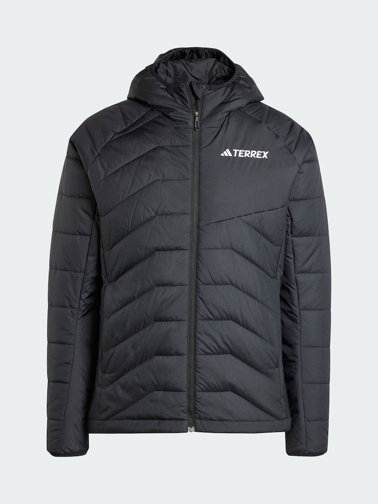 adidas Terrex Black Multi Synthetic Insulated Hooded Jacket - Image 1 of 4 adidas Terrex Black Multi Synthetic Insulated Hooded Jacket - Image 1 of 4