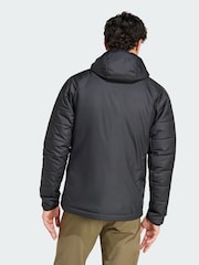 adidas Terrex Black Multi Synthetic Insulated Hooded Jacket - Image 3 of 4