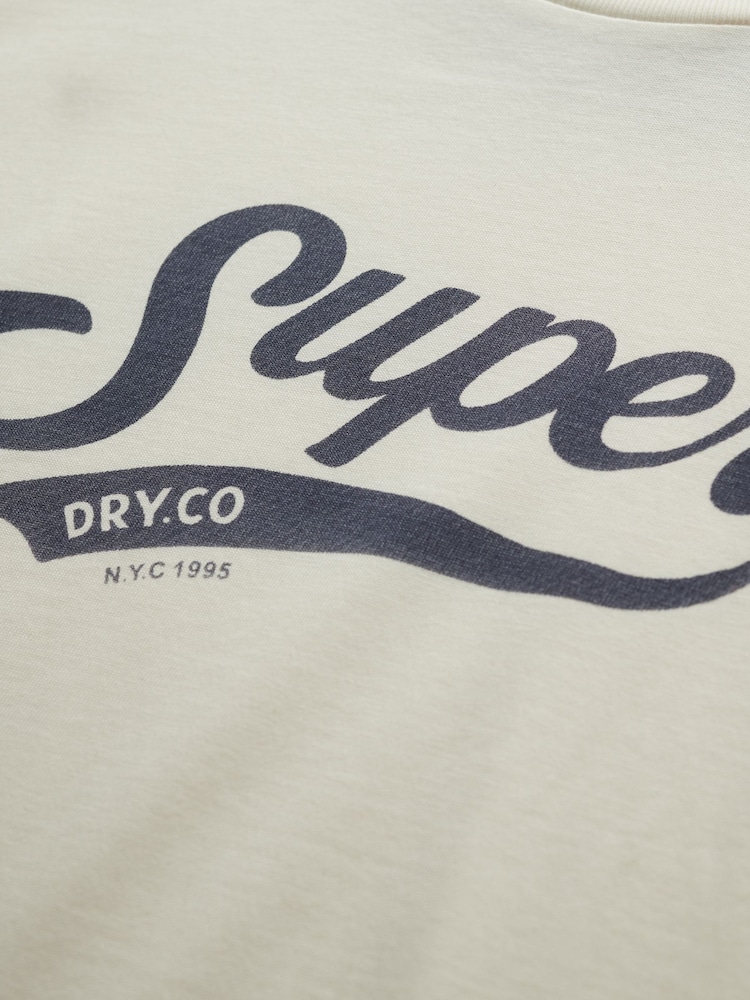 Superdry Cream Varsity Script T-Shirt - Image 6 of 6