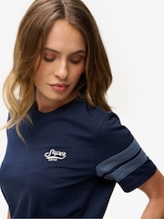 Superdry Navy Varsity Stripe Script T-Shirt - Image 2 of 6