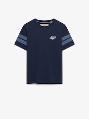 Superdry Navy Varsity Stripe Script T-Shirt - Image 5 of 6