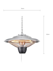 BHS Silver Outdoor Halogen Pendant 1500W Heater - Image 6 of 6