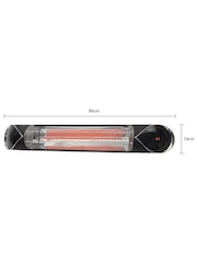 BHS Black Wall Mount Patio 2KW Remote 24-Hour Timer Heater - Image 6 of 6