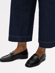 Radley Stockton Row Trim Square Toe Black Loafers - Image 1 of 4