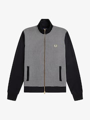 Fred Perry Black Knitted Front Track Jacket - Image 1 of 1