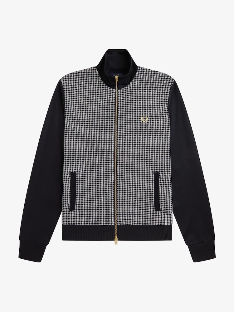 Fred Perry Black Knitted Front Track Jacket - Image 1 of 1