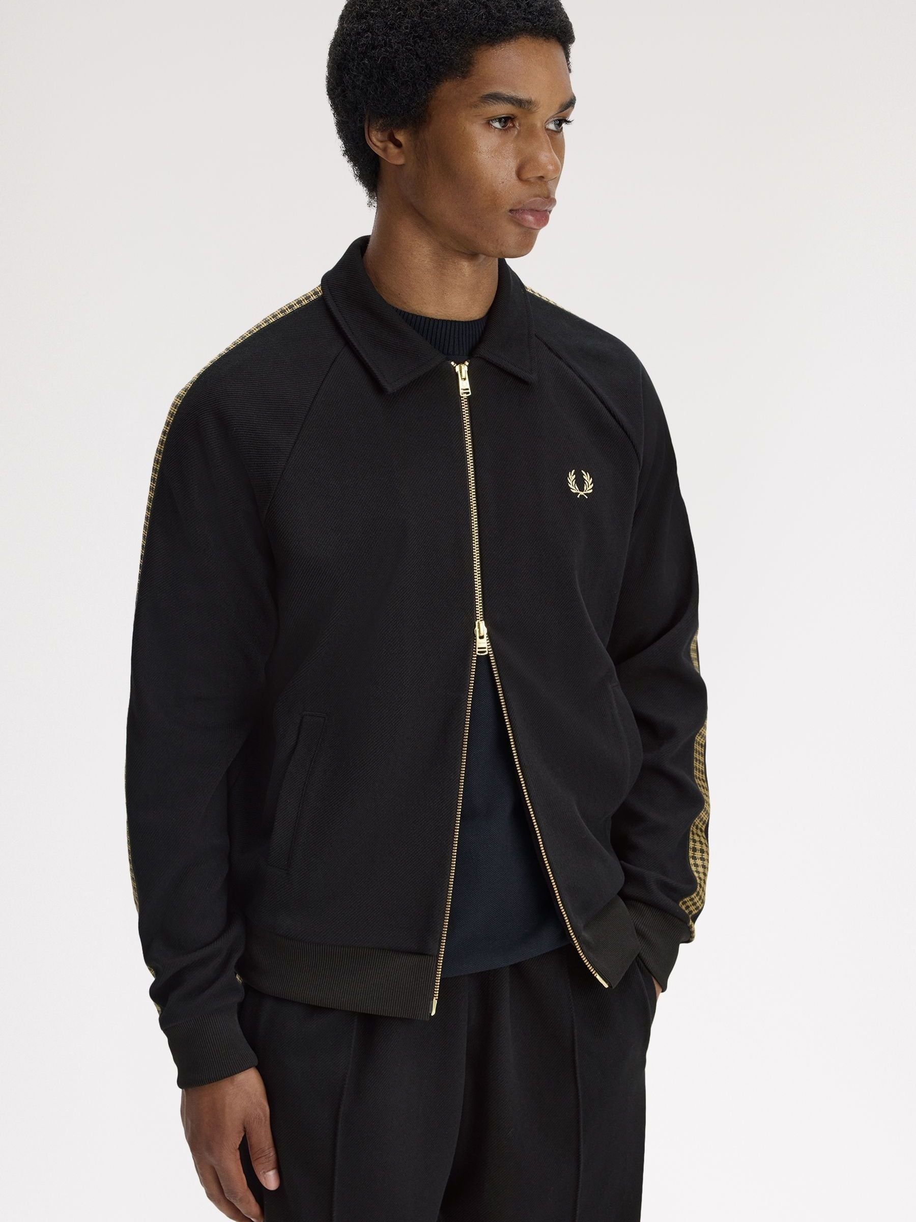 Buy Fred Perry Black Knitted Front Track Jacket from Next Sweden