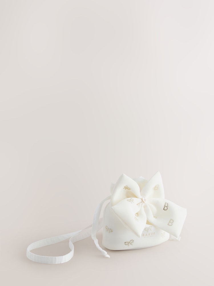 Baker by Ted Baker Ivory Scuba Diamante Bow Pouch Bag - صورة 1 من 6