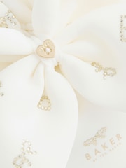 Baker by Ted Baker Ivory Scuba Diamante Bow Pouch Bag - صورة 3 من 6