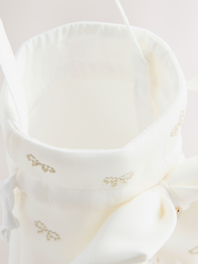 Baker by Ted Baker Ivory Scuba Diamante Bow Pouch Bag - صورة 6 من 6